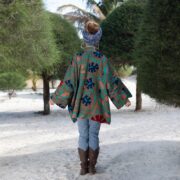 Boho Embroidered Cotton Kimono Jacket: Vintage Floral Quilted Coat - Mari - Image 3