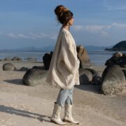 Handcrafted Denim Patchwork Kimono Duster: Boho Stonewashed Cotton - Wanderlust - Image 2