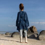 Handcrafted Denim Patchwork Kimono Duster: Boho Cotton Kimono - Wanderlust - Image 3