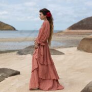 Boho Wedding Dress: Voile Cotton Tiered Gown, Plus Size Fashion - Isabella - Image 2