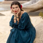 Boho Wedding Dress: Raw Cotton Tiered Gown, Plus Size - Isabella - Image 6