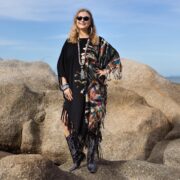 Arlo Tie-Dye Poncho Dress: Boho Fringe Cover-Up