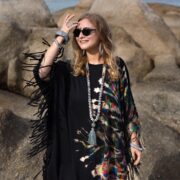 Arlo Tie-Dye Poncho Dress: Boho Fringe Cover-Up - Image 3