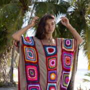 Wildflower Crochet Kaftan: Handmade Boho Cotton Cover-Up - Image 4