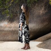 Handmade Tie-Dye Tunic Dress: Cotton Boho Chic with Pockets - Sylvie - Image 2