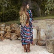 Handmade Tie-Dye Tunic Dress: Rainbow Boho Cotton Flare - Sylvie - Image 3