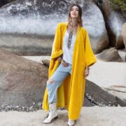 Harper Jade Velvet Kimono: Plus Size Boho Maxi Coat