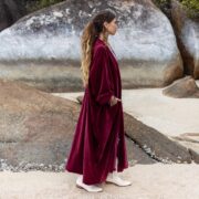 Rust Velvet Kimono: Plus Size Cotton Boho Duster - Harper Jade - Image 2