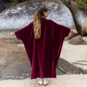 Rust Velvet Kimono: Plus Size Cotton Boho Duster - Harper Jade - Image 3