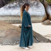 Harper Jade Velvet Kimono: Plus Size Boho Maxi Coat - Image 2
