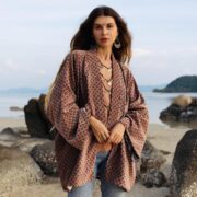 Handmade Velvet Kimono Jacket: Boho Plus Size Cotton Coat - Nei - Image 4