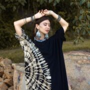 Handmade Tie-Dye Tunic Dress: Boho Cotton Long Sleeve - Sylvie - Image 4