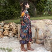 Handmade Tie-Dye Tunic Dress: Rainbow Boho Cotton Long Sleeve Sylvie - Image 2