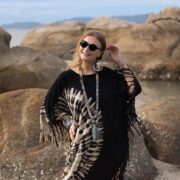 Arlo Tie-Dye Poncho Dress: Boho Cotton Cover-Up - Image 4