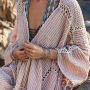 Isa Handmade Crochet Embroidered Cotton Kimono Duster – Boho Resort Wear | ZinniaPearl - Image 7