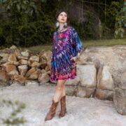 Galaxy Tie Dye Tunic Dress: Oversized Boho Cotton Tee