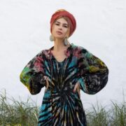 Plus Size Tie-Dye Caftan Dress – Boho Festival Fashion | Nadia - Image 4