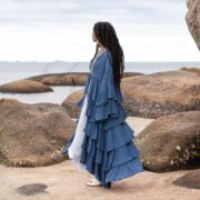 Boho Ruffled Raw Cotton Kimono Duster - Plus Size Bali Festival Wear - Bali - Image 2