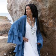 Boho Ruffled Raw Cotton Kimono Duster - Plus Size Bali Festival Wear - Bali - Image 5