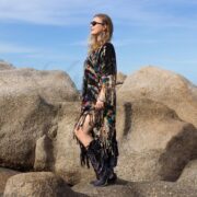 Arlo Tie-Dye Poncho Dress: Boho Fringe Cover-Up - Image 2