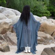 Sea Slate Ondine Mesh Dress - Boho Beach Cover-Up | Handcrafted Elegance | Versatile Style | Plus-Inclusive | Flowy & Flirtatious Kaftan - Image 2