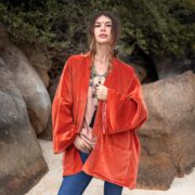 Handcrafted Cotton Velvet Kimono Jacket: Boho Chic Style - Mei - Image 4