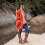 Handcrafted Cotton Velvet Kimono Jacket: Boho Chic Style - Mei - Image 2