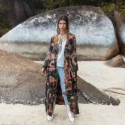 Hand-Dyed Tie Dye Kimono Robe: Plus Size Boho Festival Duster - Aurora