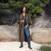 Jade Velvet Kimono: Plus Size Cotton Duster Coat - Harper Jade