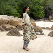 Handcrafted Tie-Dye Tunic Dress: Boho Kaftan with Ruffled Sleeves - Mystic - Image 2