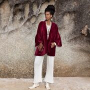 Handmade Cotton Velvet Kimono: Boho Chic Jacket, Plus Size - Mei