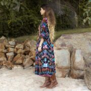 Handmade Tie-Dye Tunic Dress: Rainbow Boho Cotton Flare - Sylvie - Image 2