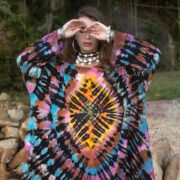 Handmade Tie-Dye Tunic Dress: Rainbow Boho Cotton Flare - Sylvie - Image 4