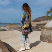 Embroidered Floral Kimono Jacket: Quilted Cotton Boho Chic Plus Size - Mari - Image 2