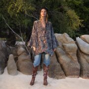 Handmade Velvet Cotton Kimono: Boho Chic Jacket, Plus Size - Mei