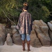Handmade Velvet Cotton Kimono: Boho Chic Jacket, Plus Size - Mei - Image 3