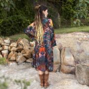 Handmade Tie-Dye Tunic Dress: Rainbow Boho Cotton Long Sleeve Sylvie - Image 3