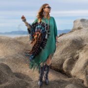 Tie-Dye Fringe Tunic Dress: Boho Festival Kaftan, Plus Size - Arlo