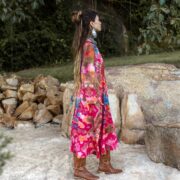Handmade Rainbow Tie-Dye Tunic Dress: Boho Festival Cotton - Sylvie - Image 2