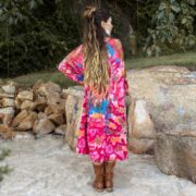 Handmade Rainbow Tie-Dye Tunic Dress: Boho Festival Cotton - Sylvie - Image 3