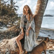 Isa Handmade Crochet Embroidered Cotton Kimono Duster – Boho Resort Wear | ZinniaPearl - Image 6