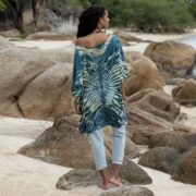 Bohemian Tiedye Plus-Size Tee: Handcrafted Cotton V-Neck - Ninive - Image 3