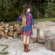 Galaxy Tie Dye Tunic Dress: Oversized Boho Cotton Tee - Image 3