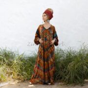 Plus Size Tie-dye Maxi Dress: Boho Festival Caftan - Nadia