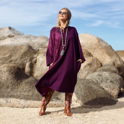 Handmade Tie-Dye Tunic Dress: Cotton Boho Chic, Plus Size - Sylvie