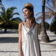 Arani Boho Wedding Dress: Raw Cotton Beach Maxi Dress - Image 5