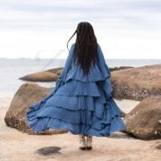 Boho Ruffled Raw Cotton Kimono Duster - Plus Size Bali Festival Wear - Bali - Image 3