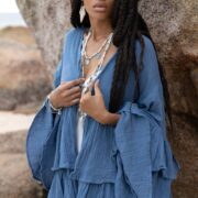 Boho Ruffled Raw Cotton Kimono Duster - Plus Size Bali Festival Wear - Bali - Image 6