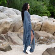 Sea Slate Ondine Mesh Dress - Boho Beach Cover-Up | Handcrafted Elegance | Versatile Style | Plus-Inclusive | Flowy & Flirtatious Kaftan - Image 3