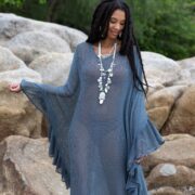 Sea Slate Ondine Mesh Dress - Boho Beach Cover-Up | Handcrafted Elegance | Versatile Style | Plus-Inclusive | Flowy & Flirtatious Kaftan - Image 5